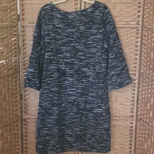 Classic Boat-Neck Dress with Flared 3/4 Sleeves